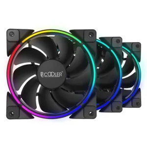 فن کیس پی سی کولر ۱۲*۱۲ PCcooler CORONA FRGB بسته ۳ عددی