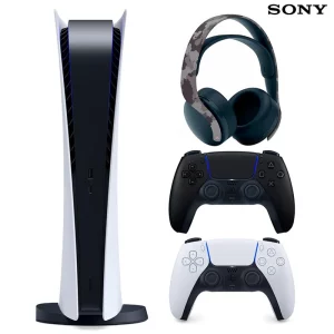 قیمت و خرید کنسول بازی سونی پلی استیشن 5 (V1200) – Sony PlayStation 5 Digital + دسته اضافی مشکی و هدست چریکی