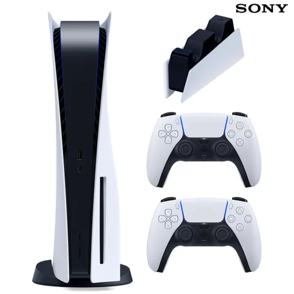 قیمت و خرید کنسول بازی سونی پلی استیشن 5 (V1216) – Sony PlayStation 5 Standard + دسته اضافی سفید و پایه شارژ